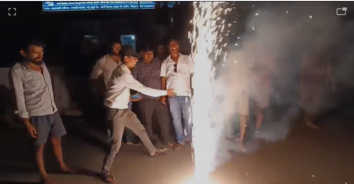 people celebrated with fireworks