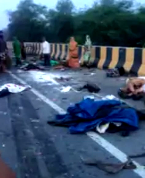 Accident happened on Bharatpur-Agra highway