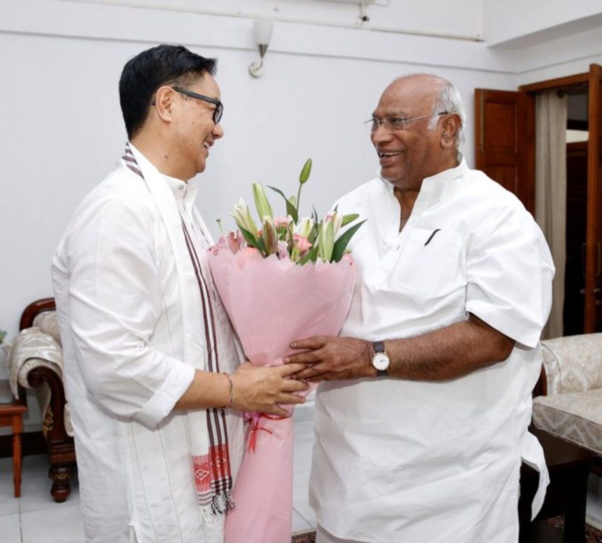 kiren Rijiju and Mallikarjun Kharge
