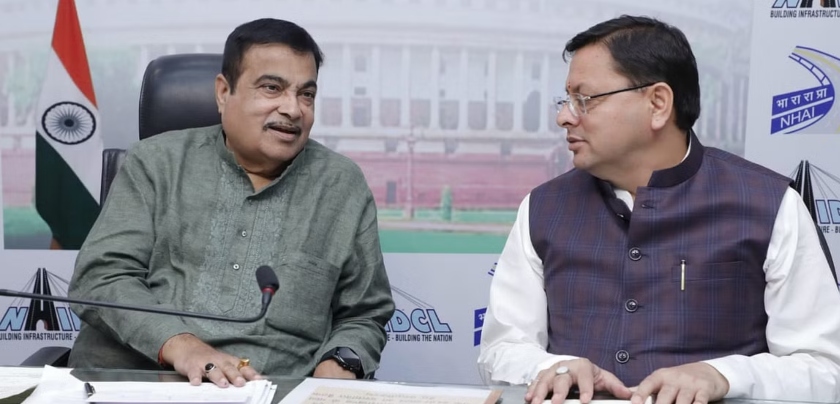 CM Dhami with Nitin Gadkari