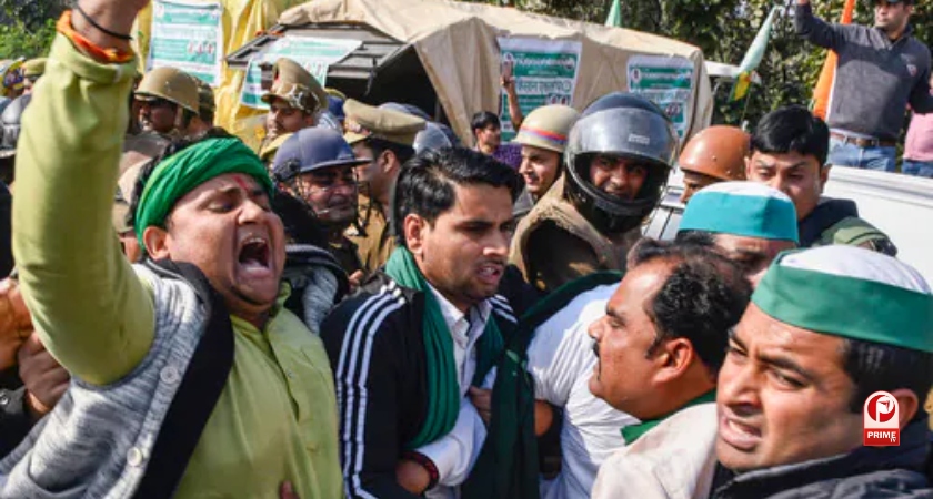 कूच की तैयारी में जीरो प्वाइंट पर जुटे किसान