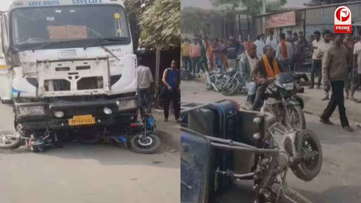 मोतिहारी में बेकाबू ट्रक ने मचाई तबाही