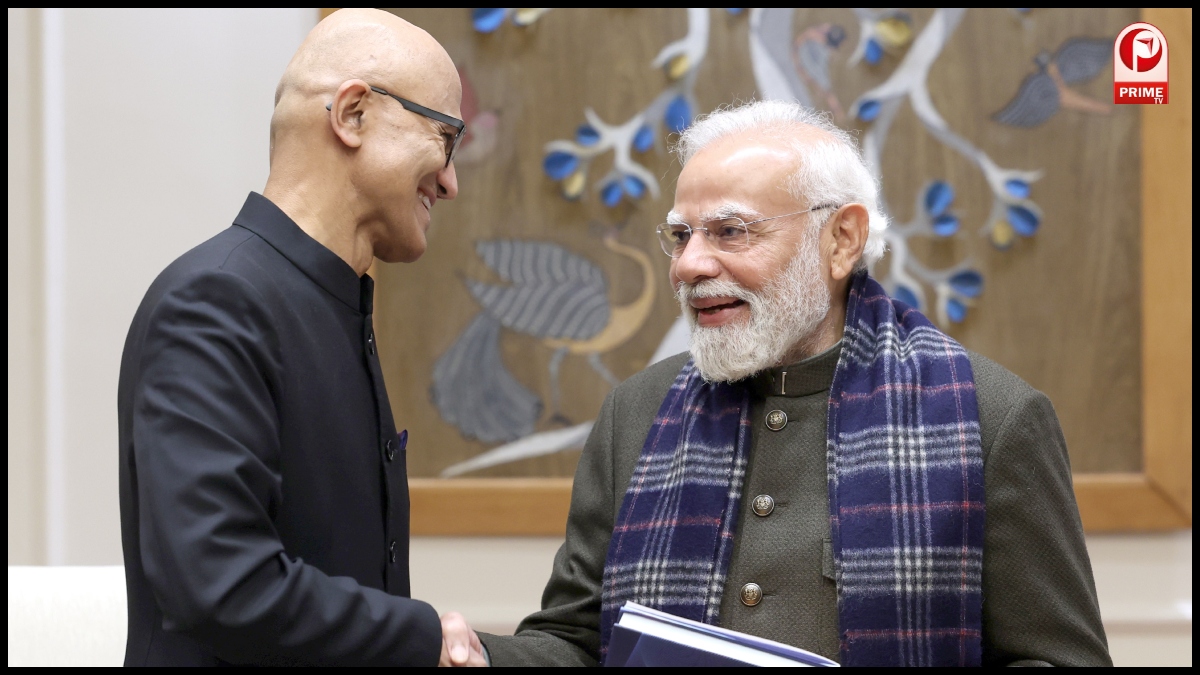 Satya Nadella PM Modi Meet
